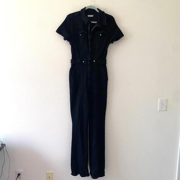 GOOD AMERICAN fit for success black denim jumpsuit - Picture 2 of 9